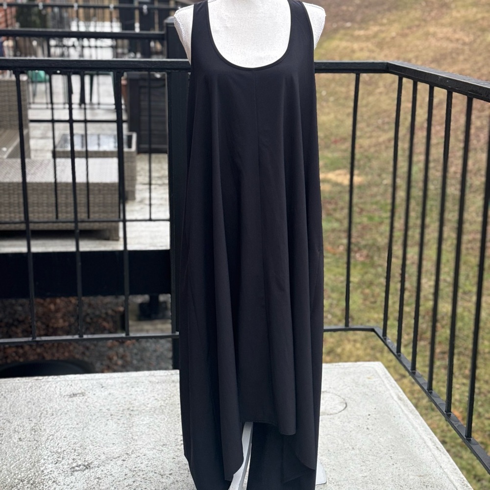 Athleta Black Flowy Midi Tank Dress